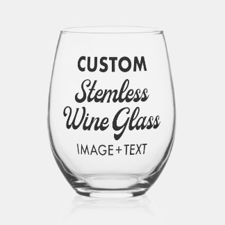 Verre de vin Stemless personnalisé imprimé