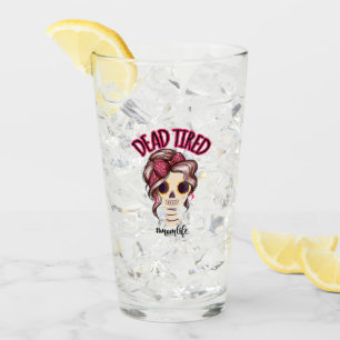 Verre Dead Tired Maman Vie Skeleton Messy Bun Bandana