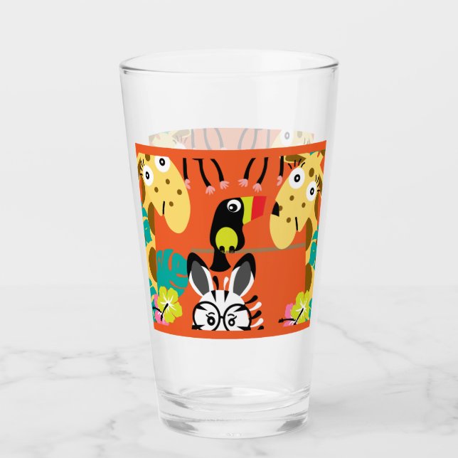 Verre Décor d'animaux de la jungle de pépinière (Devant)