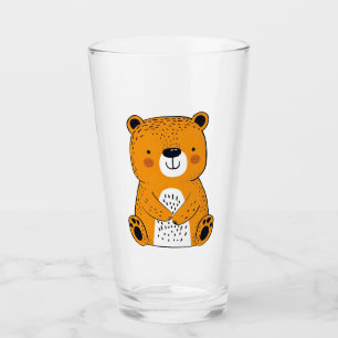 Verre Décor d'ours en caricature mignonne