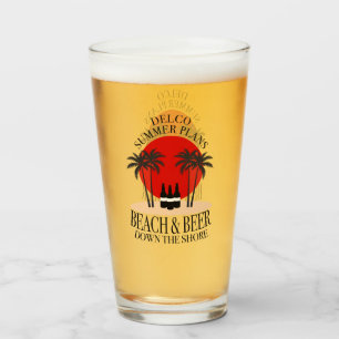 Verre Delco plans d'été Plage et bière sur le rivage