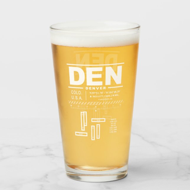 Verre Denver International Airport DEN (Devant (rempli))