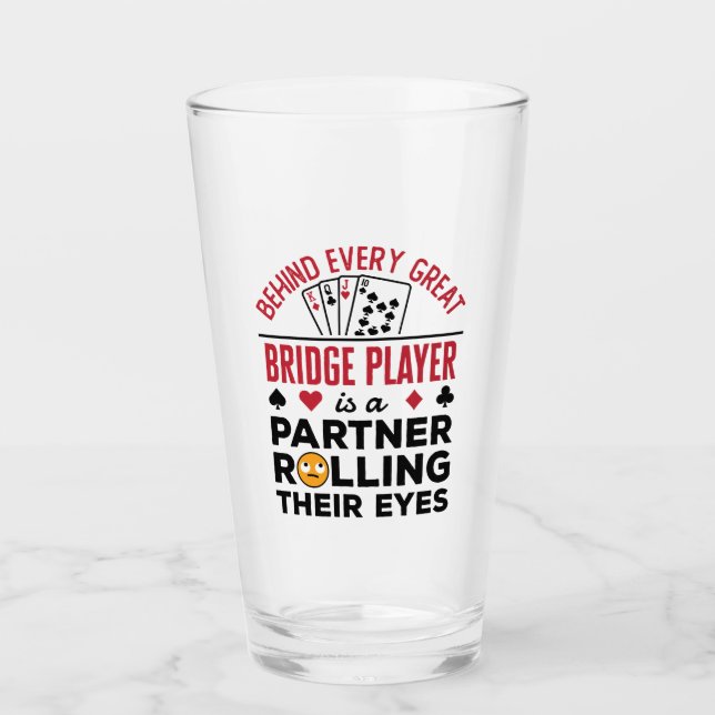 Verre Derrière chaque grand joueur de pont drôle dire dr (Devant)