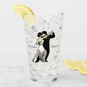 Verre des danseurs de tango de style rétro
