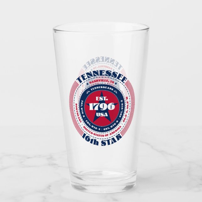 Verre Design de typographie circulaire du Tennessee (Devant)