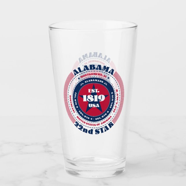 Verre Design de typographie circulaire en Alabama (Devant)
