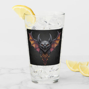 Verre Dessin à l'encre de chauve-souris effrayant,