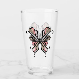 Verre Dessin amusant papillon faune tatouage enfants mig