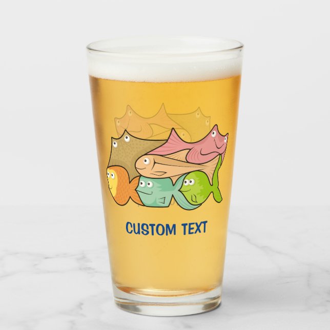 Verre Dessin animé de Fishes (Devant (rempli))