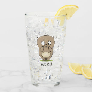 Verre Dessin d'adorable hamster