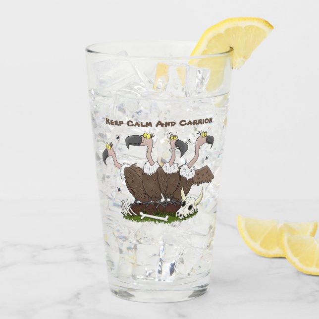 Verre Dessin de l'humour vautours drôle (Dos glace)