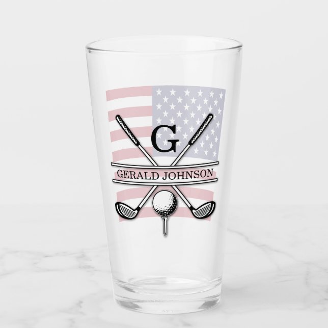 Verre Dessin patriotique de drapeau américain (Devant)