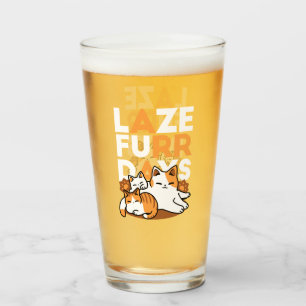 Verre Détendez-vous Art Chat - 'Laze Furr Days' pour les