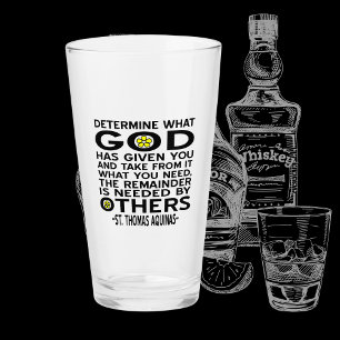 Verre Déterminez ce que Dieu vous a donné Citation d'Aqu