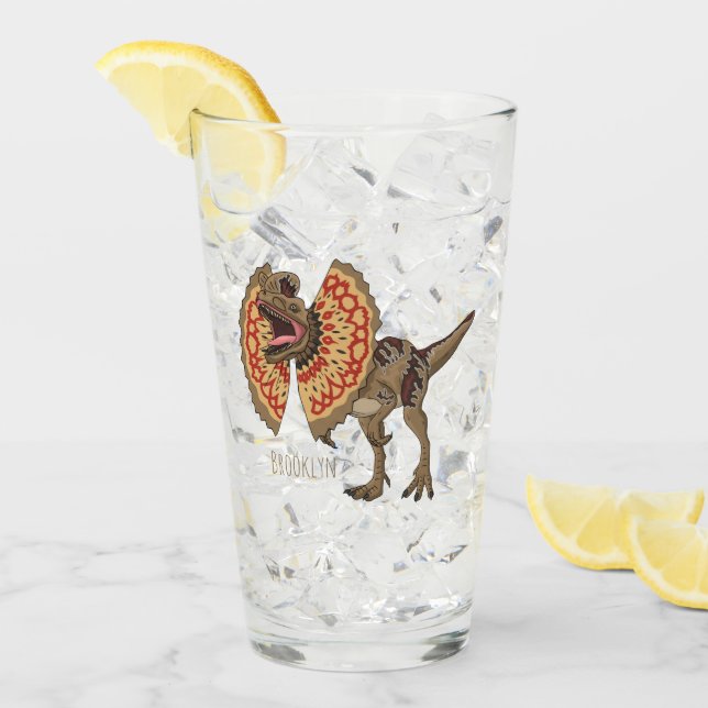 Verre Dilophosaurus dessin animé (Devant glace)
