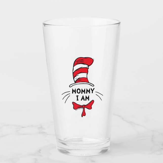 Verre Dr Seuss | Chat dans le Casquette - Maman Je suis (Devant)