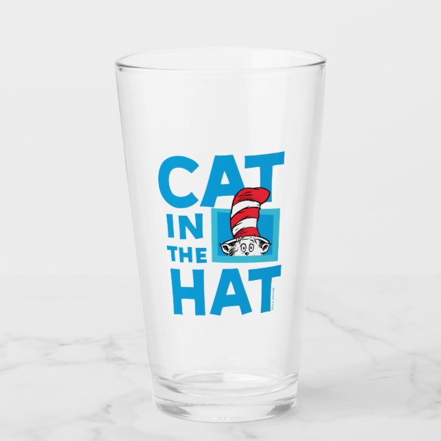 Verre Dr Seuss | Chat dans le logo du Casquette (Devant)