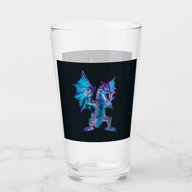 Verre Dragon à feu bleu Imaginaire (Devant)