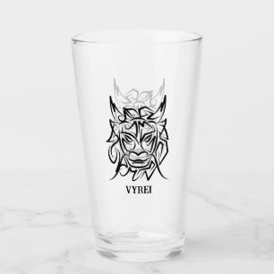 Verre Dragon tribal noir et blanc
