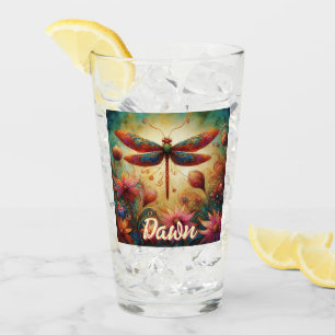 Verre Dragonfly lunaire Floral Abstrait personnalisé