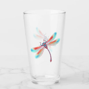 Verre Dragonfly rouge sur l'arrière - plan aquarelle