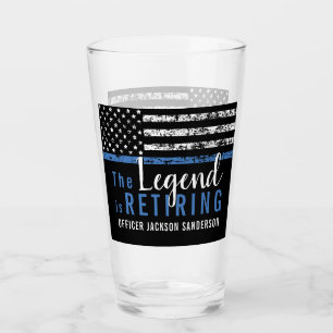 Verre Drapeau américain de la Ligne Bleue Mince