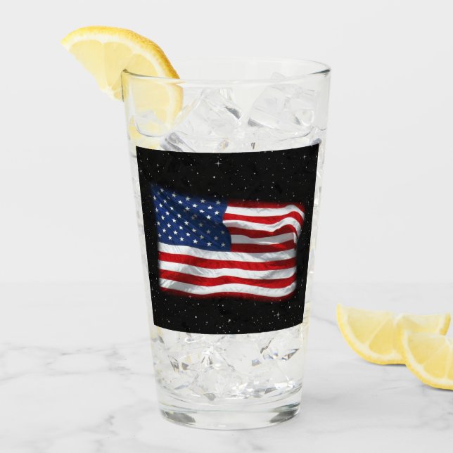 Verre Drapeau américain patriotique États-Unis (Devant glace)