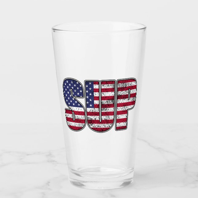 Verre Drapeau américain Standup Paddle SUP (Devant)