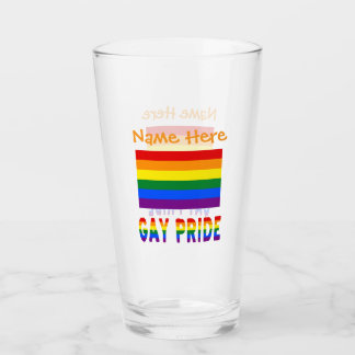 Verre Drapeau arc-en-ciel personnalisé de la fierté gay