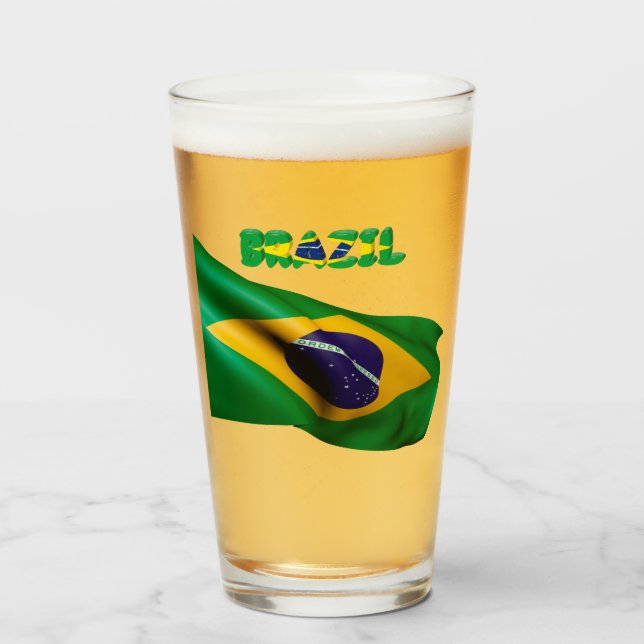 Verre Drapeau brésilien        (Devant (rempli))