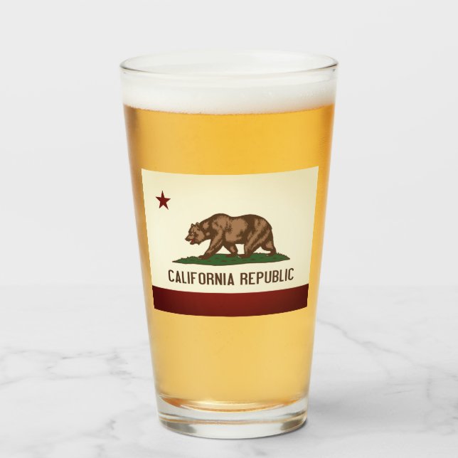 Verre Drapeau CALIFORNIEN - (Devant (rempli))