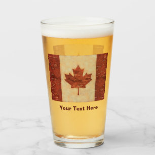 Verre Drapeau canadien en écorce de bouleau