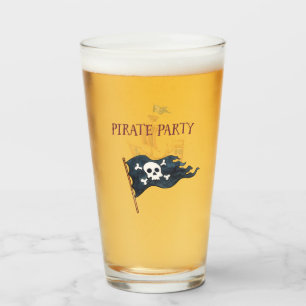 Verre Drapeau crâne de la partie pirate