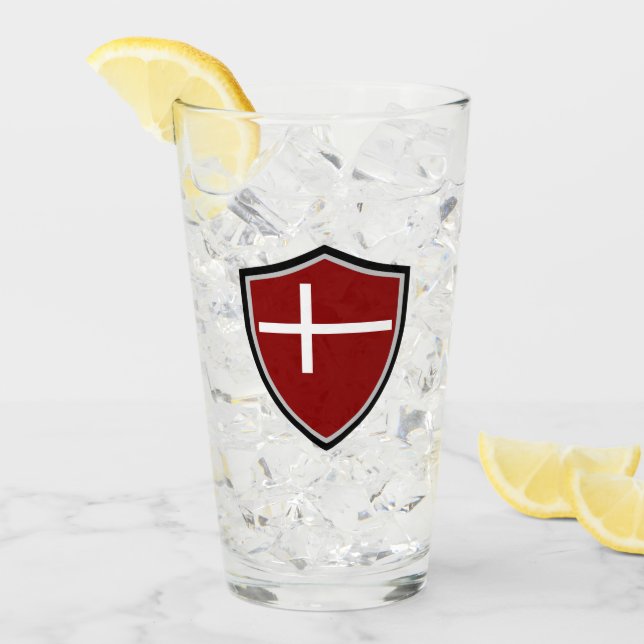 Verre Drapeau danois (Devant glace)