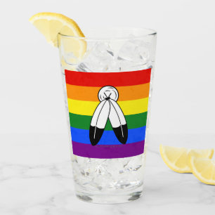 Verre Drapeau de fierté bispirituel de SlipperyJoe Symbo