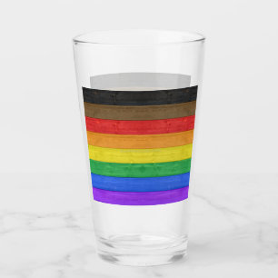 Verre Drapeau de fierté gay inclusif de SlipperyJoe text