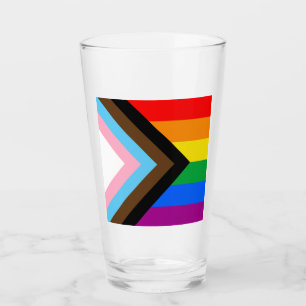 Verre Drapeau de fierté progressiste LGBTQ+