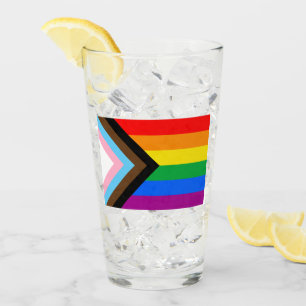 Verre Drapeau de fierté progressiste LGBTQ+