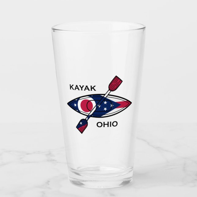 Verre Drapeau de Kayak Ohio (Devant)