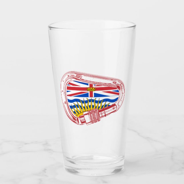 Verre Drapeau de la Colombie-Britannique Escalade carabi (Devant)