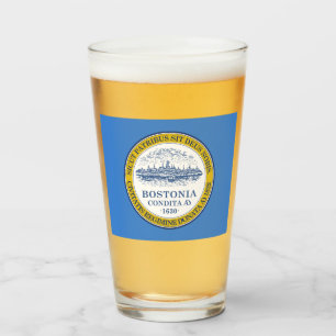 Verre Drapeau de la ville de Boston (Massachusetts)