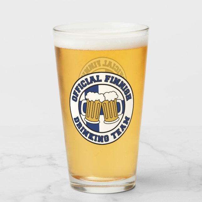 Verre Drapeau De L'Équipe Finlandaise De Boisson Officie (Devant (rempli))