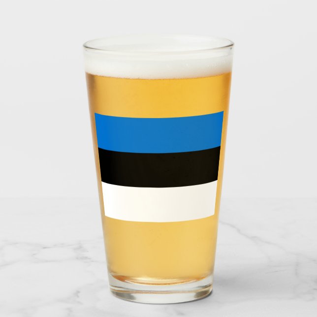 Verre Drapeau de l'Estonie (Devant (rempli))