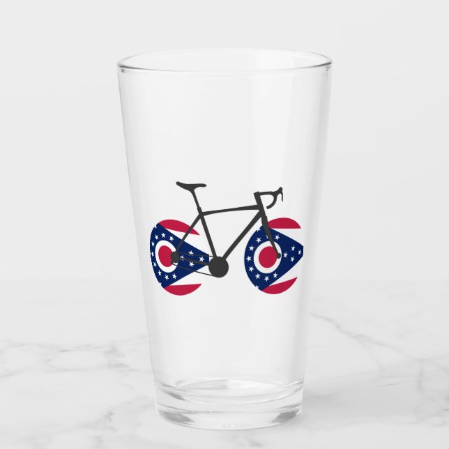 Verre Drapeau de l'Ohio à vélo (Devant)