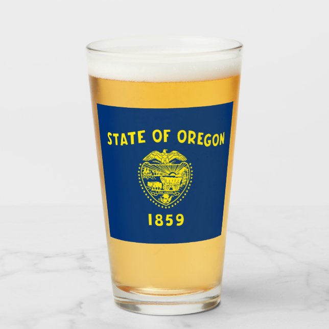 Verre Drapeau de l'Oregon (Devant (rempli))