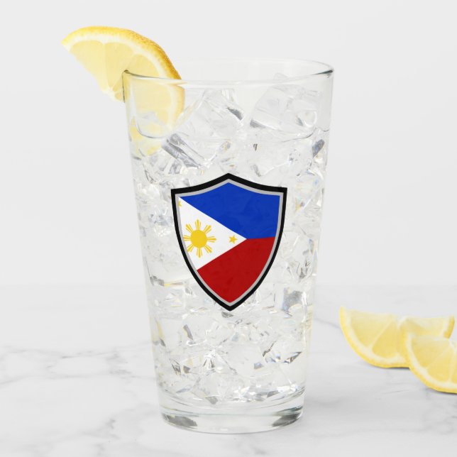 Verre drapeau des Philippines (Devant glace)