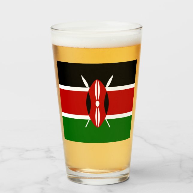 Verre Drapeau du Kenya  (Devant (rempli))