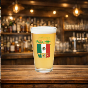 Verre Drapeau du Mexique personnalisé