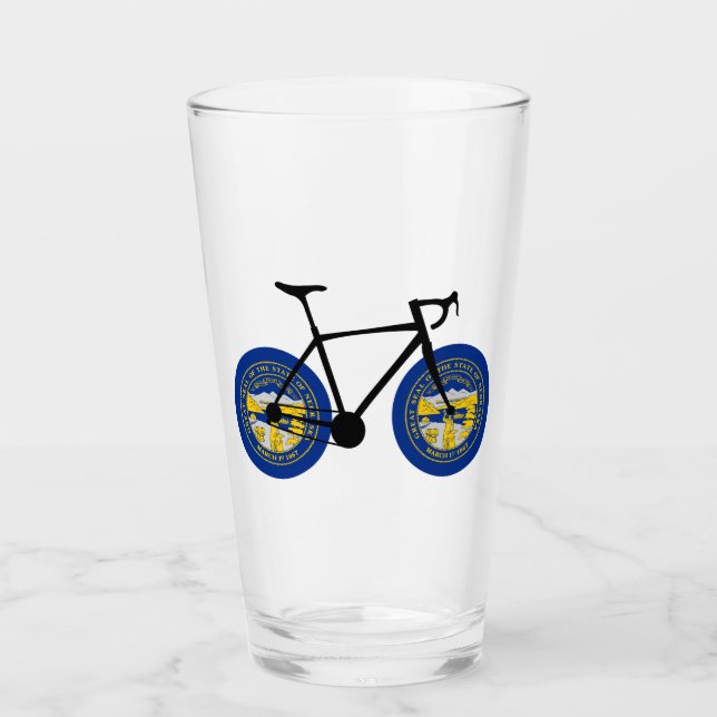 Verre Drapeau du Nebraska à vélo (Devant)