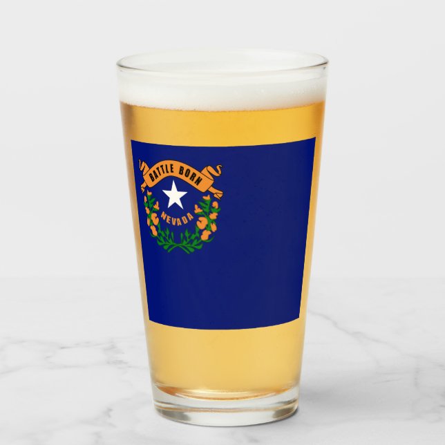 Verre Drapeau du Nevada (Devant (rempli))